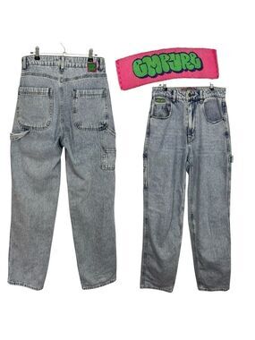 Empyre High Waisted Straight Leg Jeans Sz 4 Acid Wash Denim Baggy Relaxed GUC